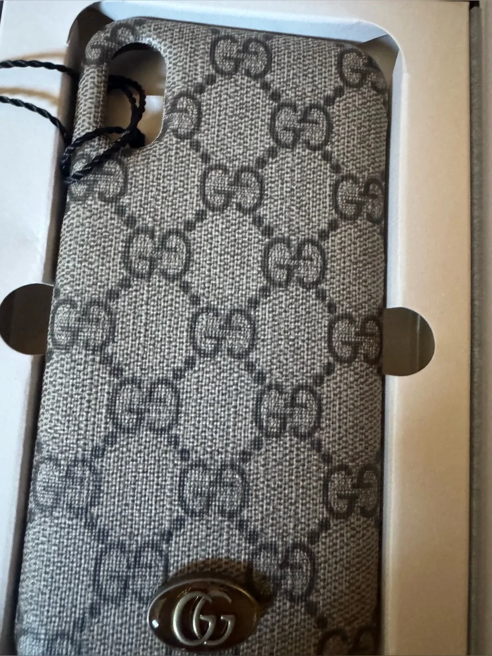NIB Gucci Ophidia GG Monogram Case for iPhone X/XS Tessuto Beige